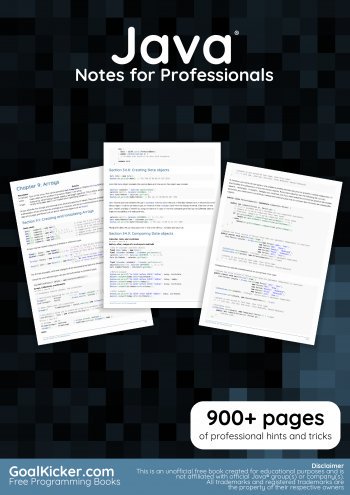 java's tweet image. Free Tutorial Java Booklet 

185 Chapters of #Java 

books.goalkicker.com/JavaBook/