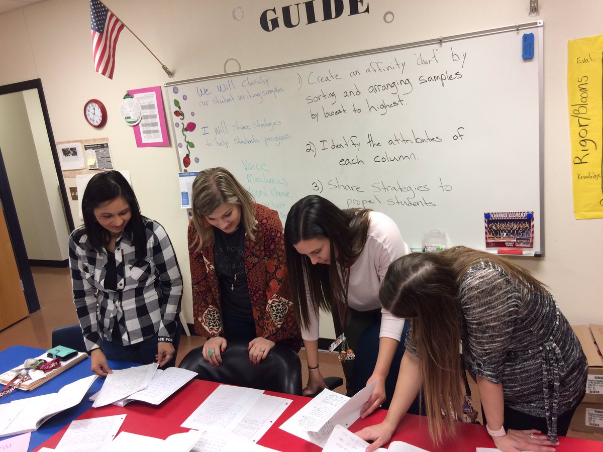 Sorting and classifying student writing samples in All grade level PLC's today. #bbproud #LISDChampions #BBE