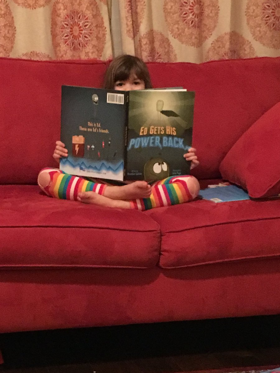 She loves <a href="/EdTheGreenLED/">Ed the LED</a>, literally can’t put it down. Fun book! Thanks <a href="/BrandonSatrom/">Brandon Satrom</a>!