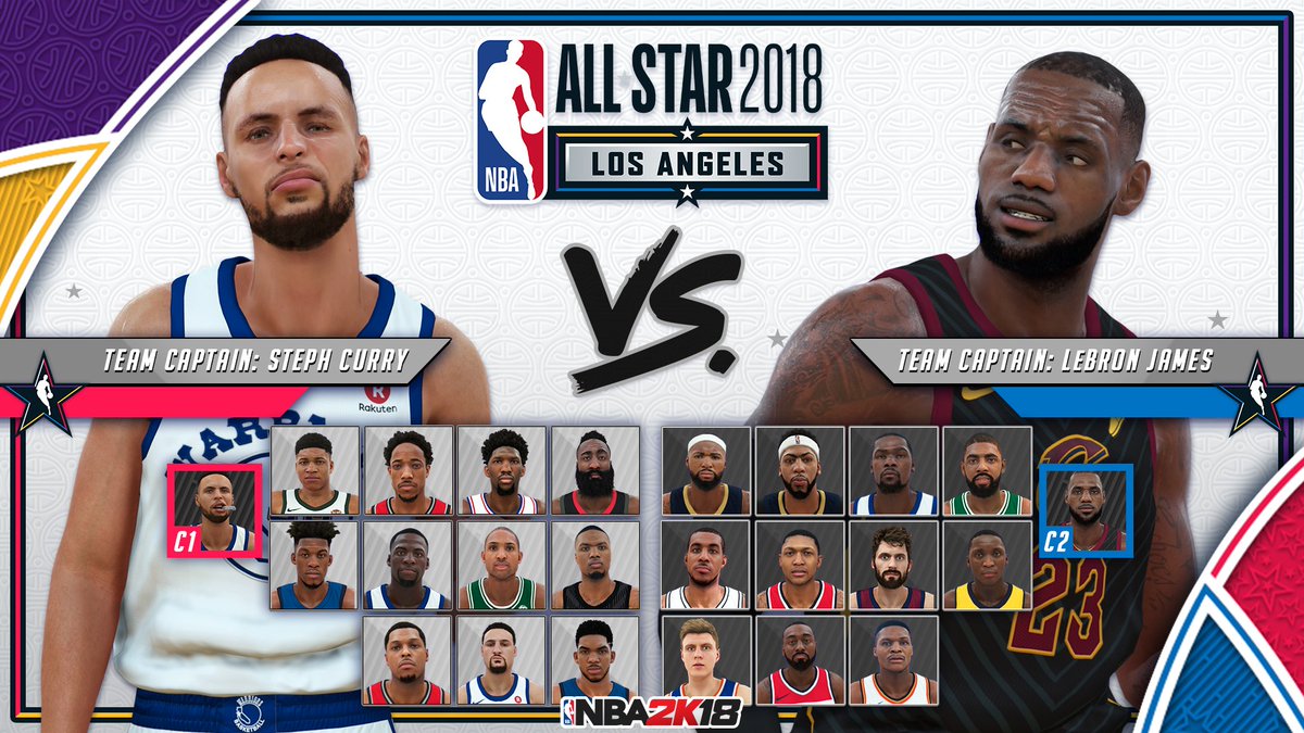 all star game 2018 teams