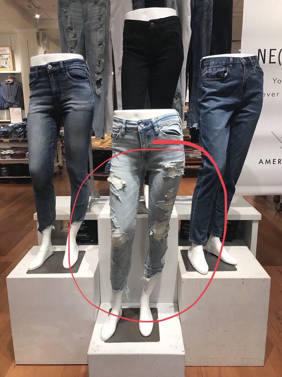 RoyFields's tweet photo. Still scratching my head about how retail stores actually sell torn up jeans and they are considered to be in style. #SignsofGettingOlder https://t.co/eLW3Z0GtNs