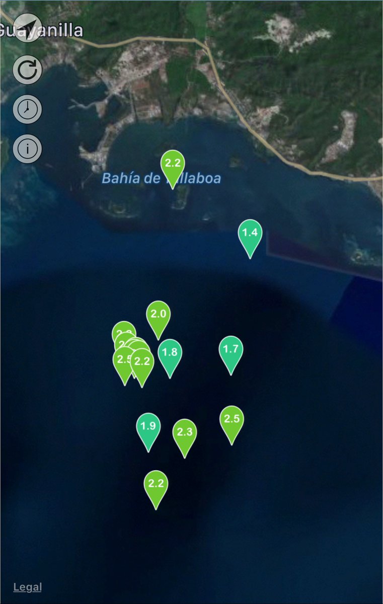 TemblorPR's tweet photo. Swarm of #TemblorPR #EarthQuakes South of Guayanilla and Peñuelas. Alert for a possible 4.1 to 5.5 M #EarthQuake on the next 12 days. #BeforeShock #ForeShock https://t.co/ALqNCNvWZK