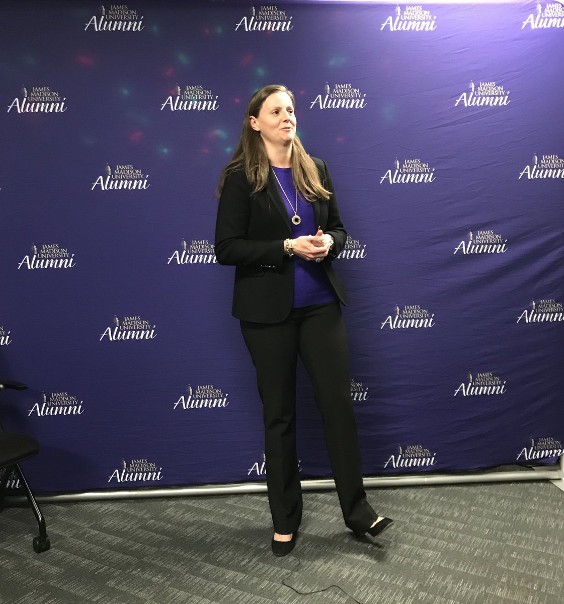 JMUMetroDukes's tweet photo. Our third and final speaker at tonight’s #MadisonNetwork Event, Jamie Jones Miller (‘99), is LIVE now on our FB page: https://t.co/Iqyos0B9rc Tune in now! #GoDukes #JMUAlumni https://t.co/RCJbxalGqB