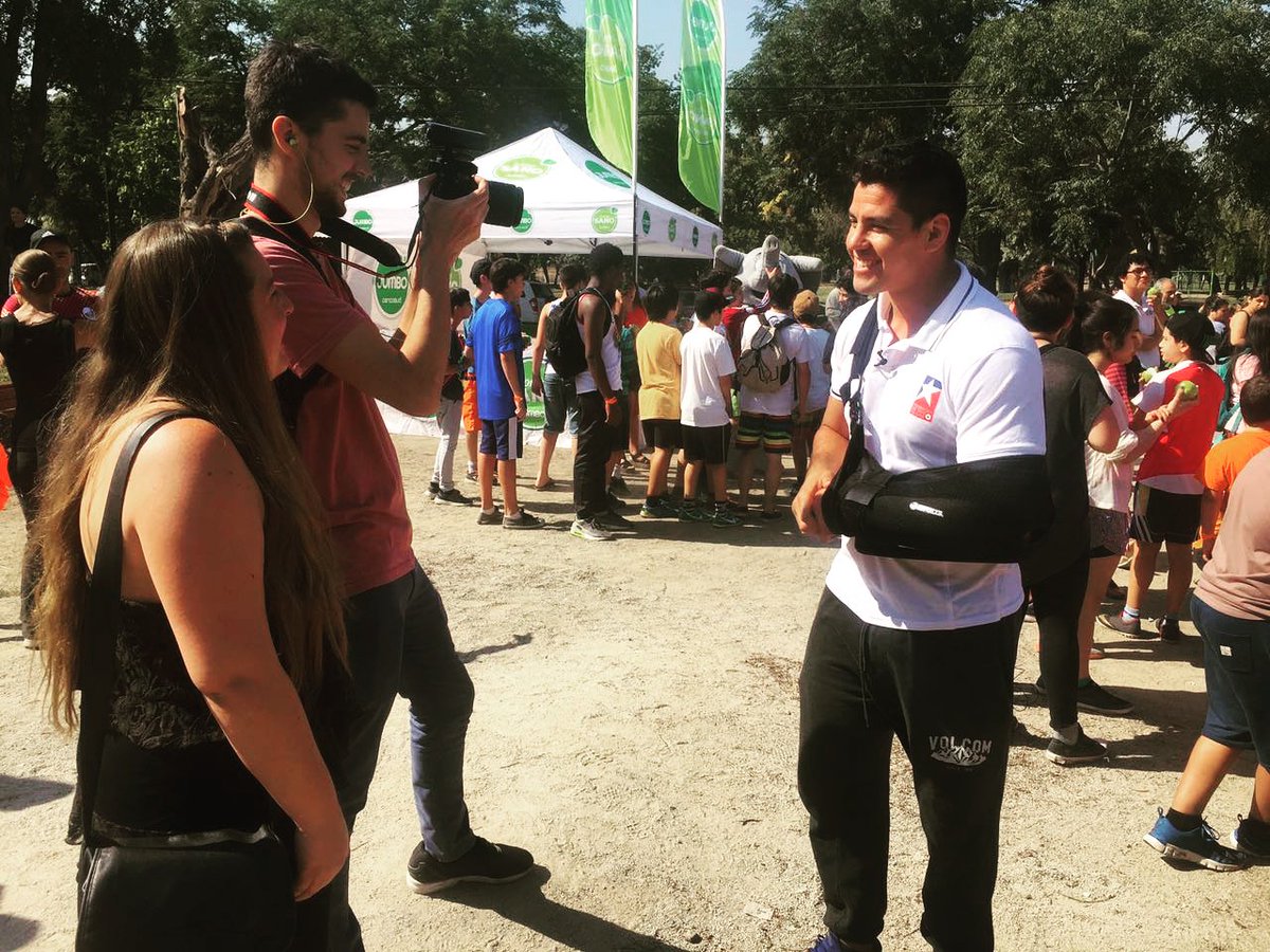 Junto a @coch_teamchile  compartiendo una mañana deportiva, explicando un poco de mi deporte y enseñanado a los mas pequeños. 😊✌