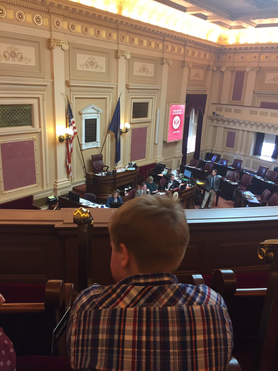 SCA and 7th grade observing the Senate from the gallery at the Capital #bathschoolsrock #VES_panthers