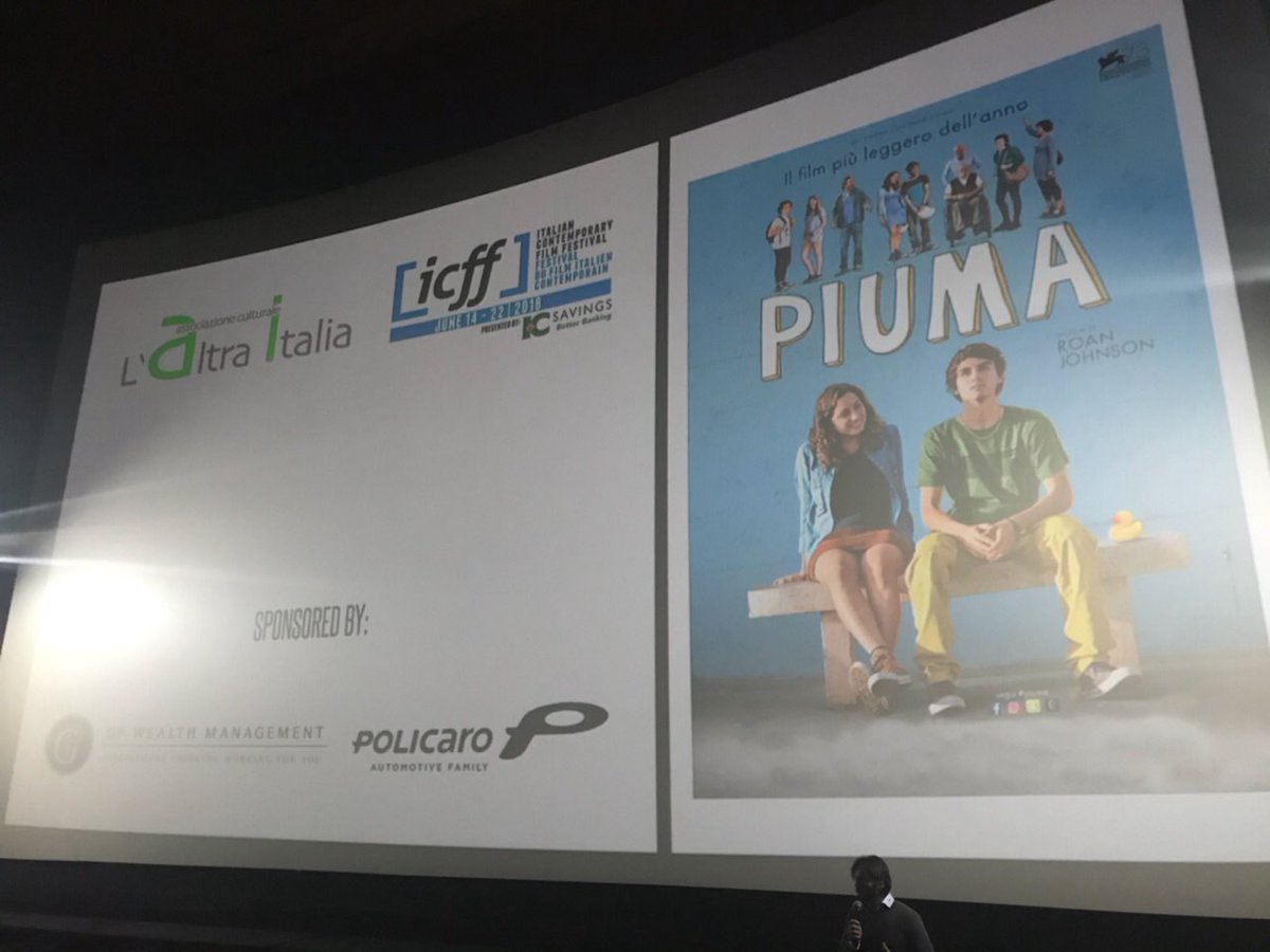 ICFFCanada's tweet photo. Cristiano presents #Piuma in Vaughan tonight! This film was so popular during #icff17 we brought it back for our regular program! If you’re missing tonight, you have another opportunity to see it tomorrow in Toronto! @roanjohnson @BluYoshimi https://t.co/wDiJqDtKLK