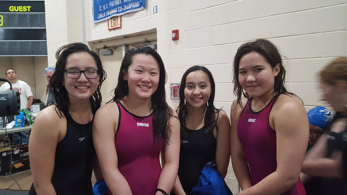 CallMeCoachFish's tweet photo. Another North school record falls in 200 Free relay Christina Kim, Lauren Chan, Naomi Ho, Victoria Zhang 1:53.53. @wwp_athletics @SwimmingKnights https://t.co/d2XhFJ62ZD