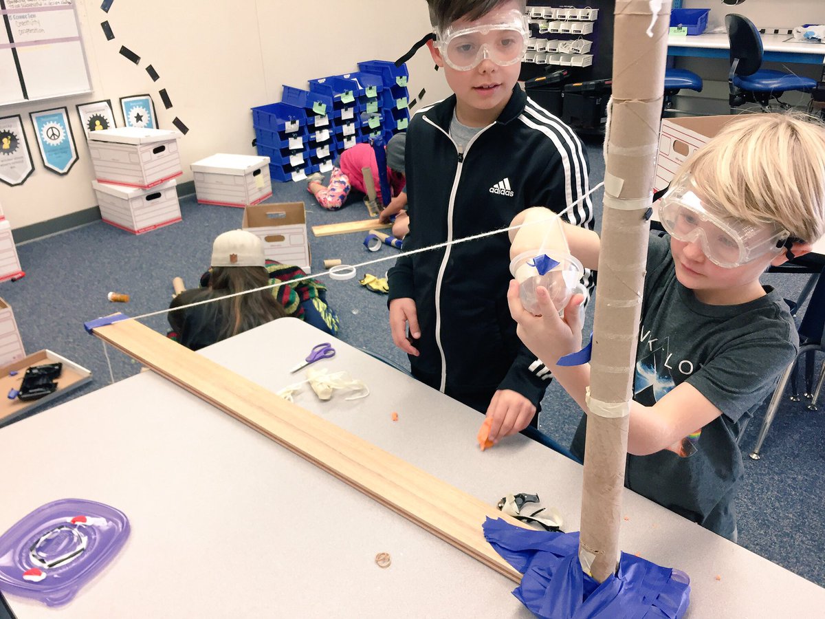 ChienforSTEM's tweet image. In the Breakery Makery Design Challenge, @CasitaMagnet 3rd grade students reverse engineer small appliances and electronics and upcycle to Rube Goldberg machines. #STEM #MakerEd