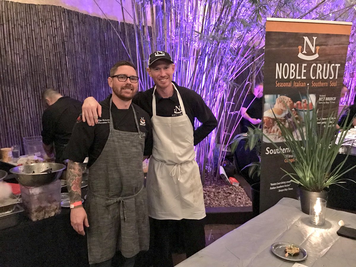 NobleCrustFL's tweet photo. There may be many cocktails in the running tonight, but there is only one F.G.B.L.T. Be sure to stop by and see @ChefRobReinsmth & Co. for your sample! #noblefood #CLHighball #ilovetheburg https://t.co/hJbtaczQnL