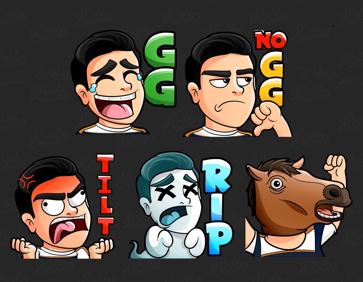 Directo en breve, que hay que estrenar estas hermosuras hechas por <a href="/Betosauri0/">Betosaurio 🦖</a>😍 Y prepárense que en una semana otros 5 emotes con las frases más icónicas del canal, y sí, se viene la del pulpo🌚