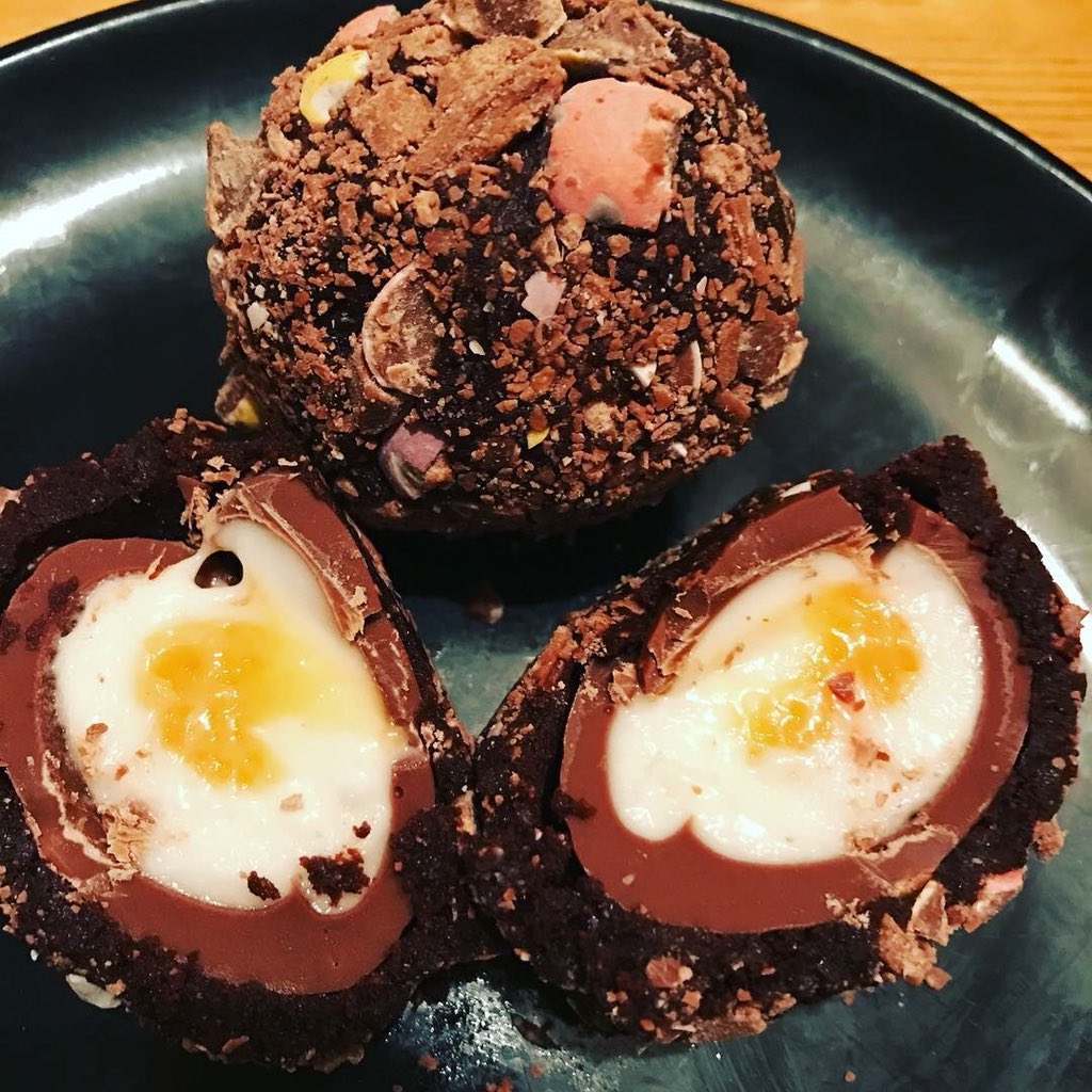Chocolate scotch eggs available <a href="/little_bills/">Bills Little Pantry</a>!! £1-50 each or 4 for £5-they also come gift wrapped!! Im please to say I am fully booked until 5th of March!! Things are looking up and through the power of social media!! See it’s not always bad #Food #treats #dessert #homemade
