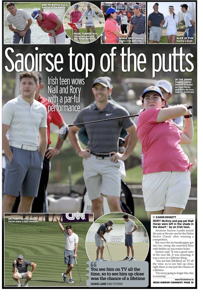 3 birdies in a row 🐥🐥🐥for <a href="/saoirse_lambe/">Saoirse Lambe</a> during the ProAm! <a href="/McIlroyRory/">Rory McIlroy</a> <a href="/NiallOfficial/">Niall Horan</a> and <a href="/PaigeSpiranac/">Paige Spiranac</a> we’re all impressed!!