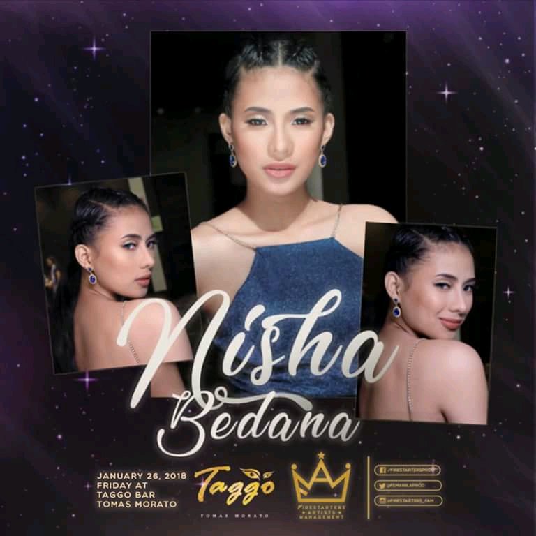 NishaGlobal_OFC's tweet photo. Hi guys! Catch Nisha Bedana later @ Taggo Bar Tomas Morato, 9PM. Spread the word guys! See ya!❤ @VoiceTeensNISH https://t.co/G2RFG9SfCv