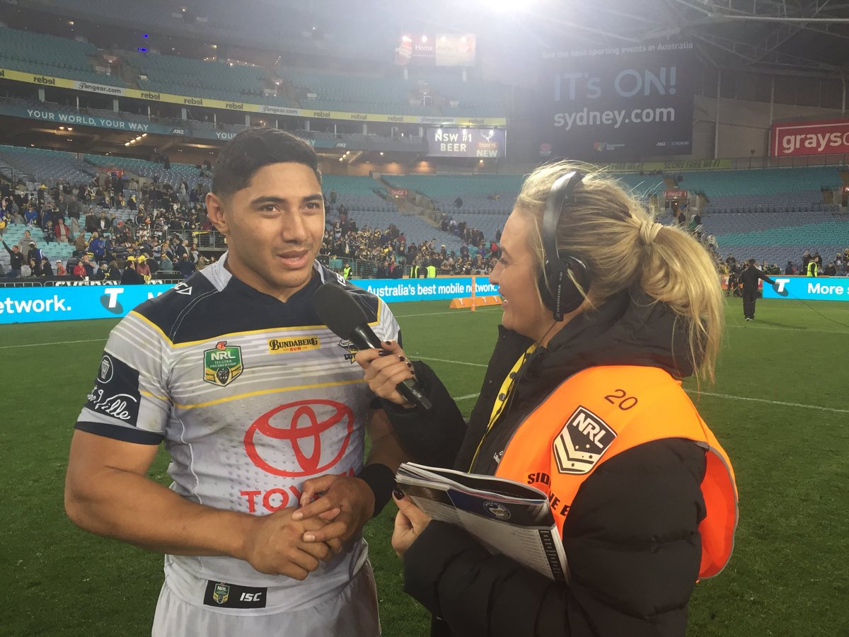 MediaMatesAU's tweet photo. .@ruan_sims talks about having to interview some of the NRL’s big names on @abcgrandstand. LISTEN: https://t.co/kqRtpSsdES https://t.co/SjCGFeDX6t