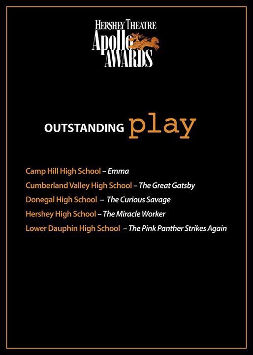cvbarefoot's tweet photo. The CV Barefoot Player’s 2017 fall production of “The Great Gatsby” is honored to receive 5 Hershey Theatre Apollo Award nominations—including Best Play! #CVProud #CVGatsby https://t.co/caS7GMOOih