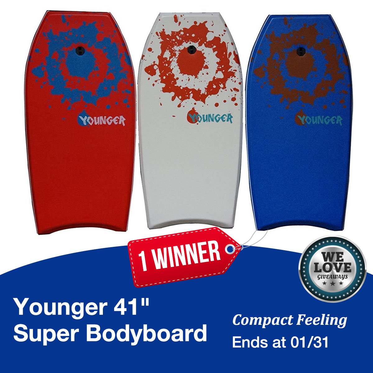 BizarkDeal's tweet photo. Win Younger 41" Super Bodyboard!1 Winner!{US}(End by 1/31/2018)
Giveaway link: https://t.co/4NbyBT5f7j
Prize link: https://t.co/qeQdL5xgo2
#FacebookGiveaways #WeLoveGiveaways #sweeptakes #Younger #41" #Super #Bodyboard https://t.co/0DkBc1U7Tj