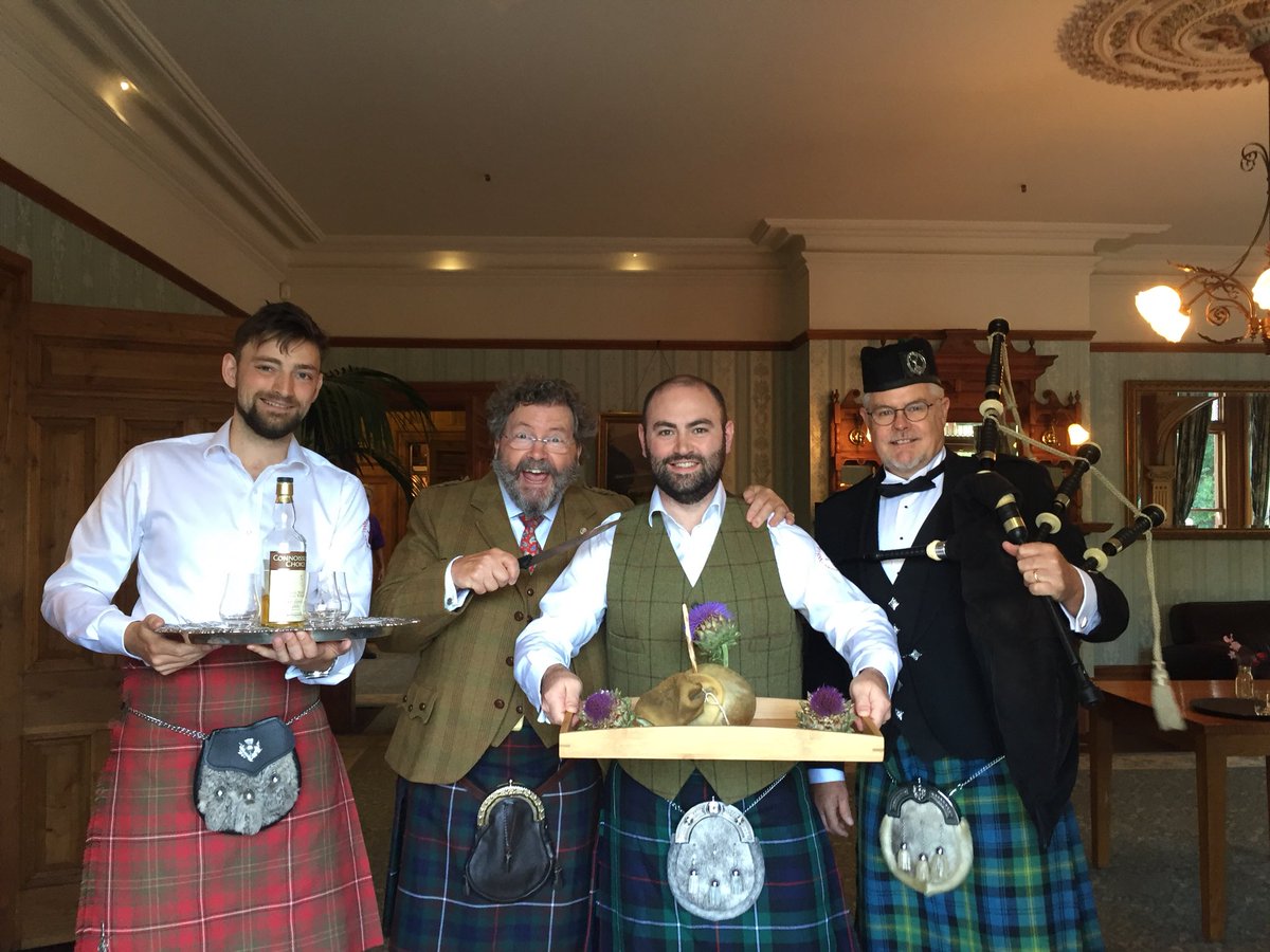 Ready to kick off our Midsummer Burns night in the beautiful gardens of Riccarton House - slainte!