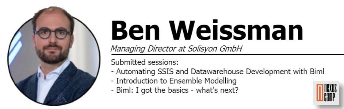 bweissman's tweet image. Will I see YOU at @Nexus_Camp, maybe? Call for speakers is still open and attendee registration for the event is open as well :) Nexus.camp #nexus_camp #sqlnexus