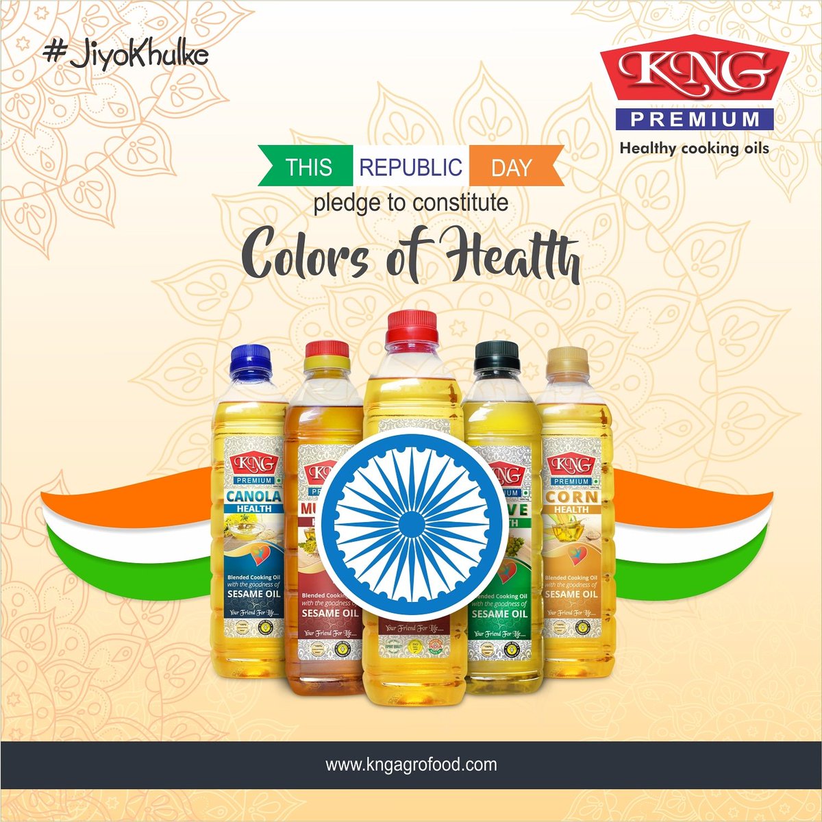 kng_premium's tweet photo. #This #Republic #Day, constitute to true health with #KNG #edible #oil #Kyunki #sehat #se #badhkar kuch nahi. https://t.co/oM5dkNEQUQ
