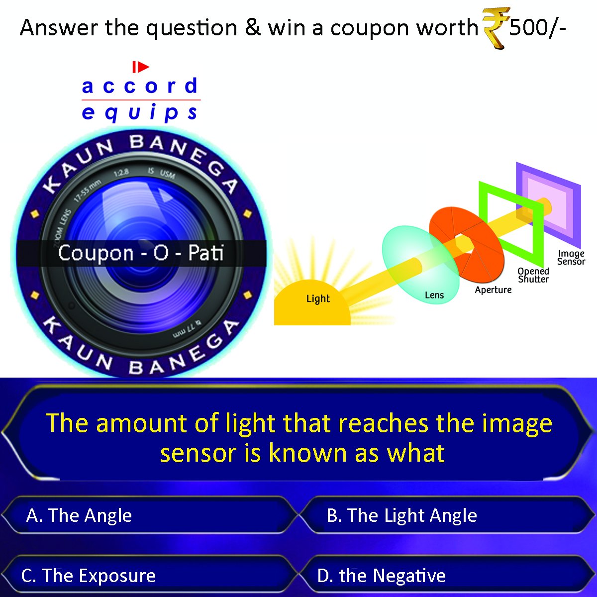 Let's gear up to answer Accord Equips KBC contest.
Give the correct answer to this question before noon on 29th Jan Monday, win Rs 500 gift voucher.
#photography #photographer #photographylife #studentphotographer #AccordEquips #AccordequipsKBCcontest