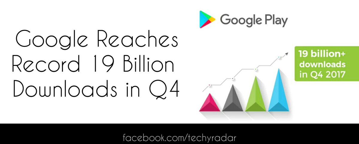 19 Billion Downloads in Q4 :- Play Store 

#Google #techyradar #downloads #TechNews #technology #tech #Appstore vs #PlayStore vs #mistore #Apps #applications #record #techrecords