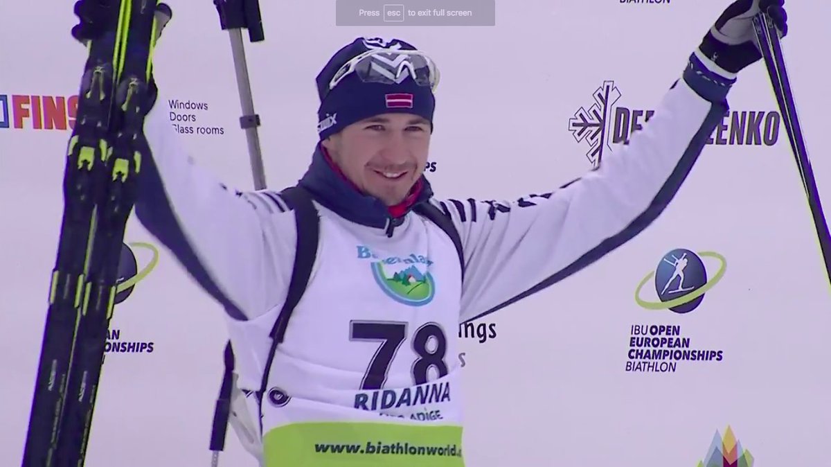 Biatlons's tweet photo. @Rastorgujevs #RidnaunValRidanna 🇮🇹 notiekošajā EČ apliecina favorīta statusu 10km sprintā, izcīnot 1. v. 140 dalībnieku vidū! 

🥇 A.Rastorgujevs 🇱🇻
🥈 A.Loginov 🇷🇺
🥉 K.Anev 🇧🇬 

43. O.Muižnieks +1:57.4
81. R. Slotiņš +2:53.9
105. A.Patrijuks +3:35.3
113. D.Lūsa +3:59.3 https://t.co/3Zx6qHD2Q4