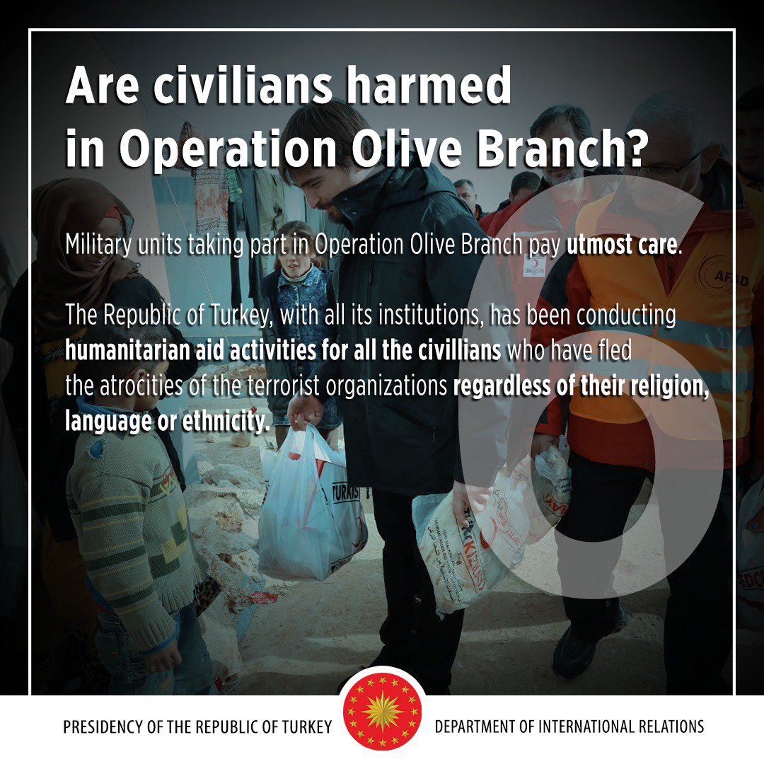 Are civilians harmed in Operation Olive Branch?