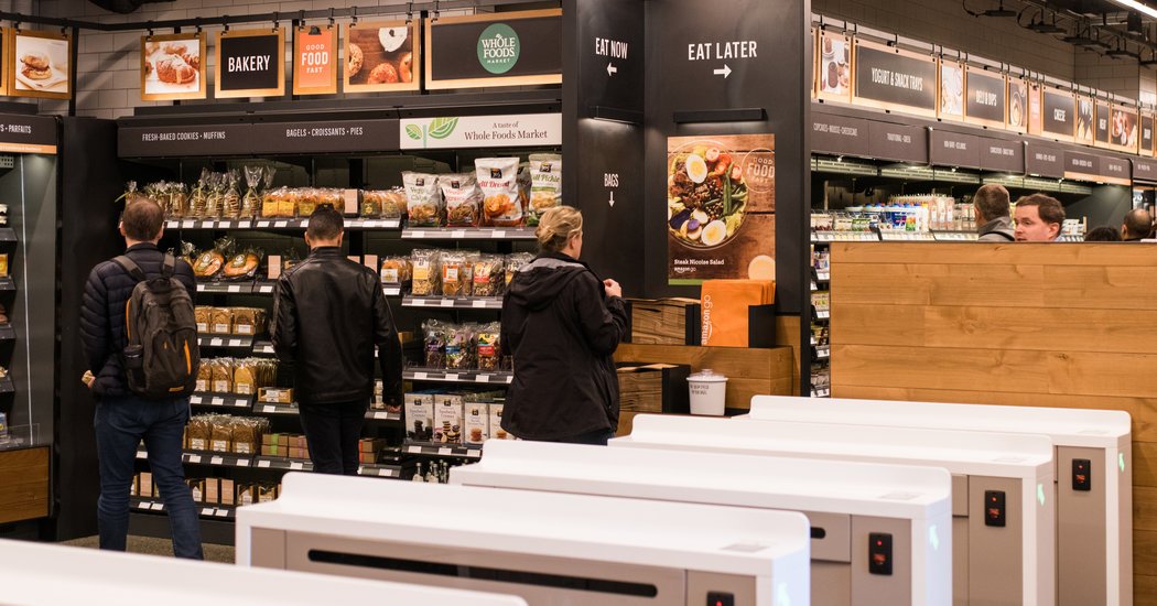 mdiz7483's tweet photo. "Inside Amazon Go, a Store of the Future" - @nytimes @nickwingfield take on @amazon's latest physical world venture: https://t.co/Uxgsc2wnzN https://t.co/COrTPmqaqB