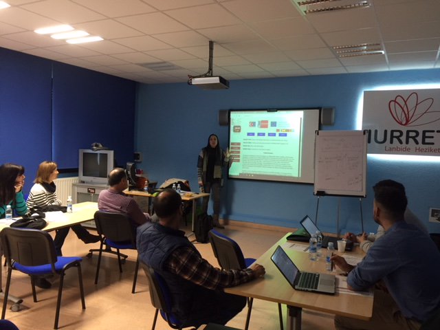 trodriguezfer's tweet photo. Electronics teacher Itziar Regidor, from @salesdeusto presenting the @EUErasmusPlus  project @PBPinVET to colleagues from different VET schools in the Basque Country. Good job! @HETELFP #abantean https://t.co/MEuR6WJLq4