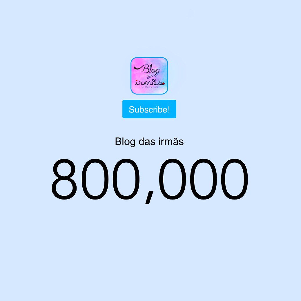 Uhulllll acabamos de completar 800 mil inscritos no canal 😍🎉 MUITO obrigada a todos pelo carinho ❤️ Eu estou muito, muito, muito feliiiiiiiiz!!!! Amo vocês, amorus 💖 Agora rumo ao 900 mil inscritos 👏 (vai ter vídeo novo hoje às 20:30! Não percam 😘) #blogdasirmas