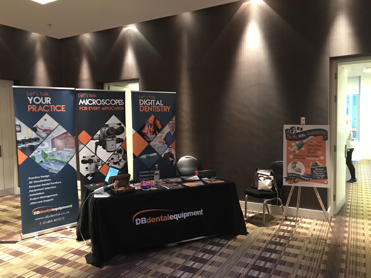 dbdentaluk's tweet photo. All ready and set up for #MPOD2018! Come and say hello and join us to #ScanforTreasure #PlanmecaEmerald #Planmeca #DBDental #Preparetobeamazed! https://t.co/pKaQdXgT8E