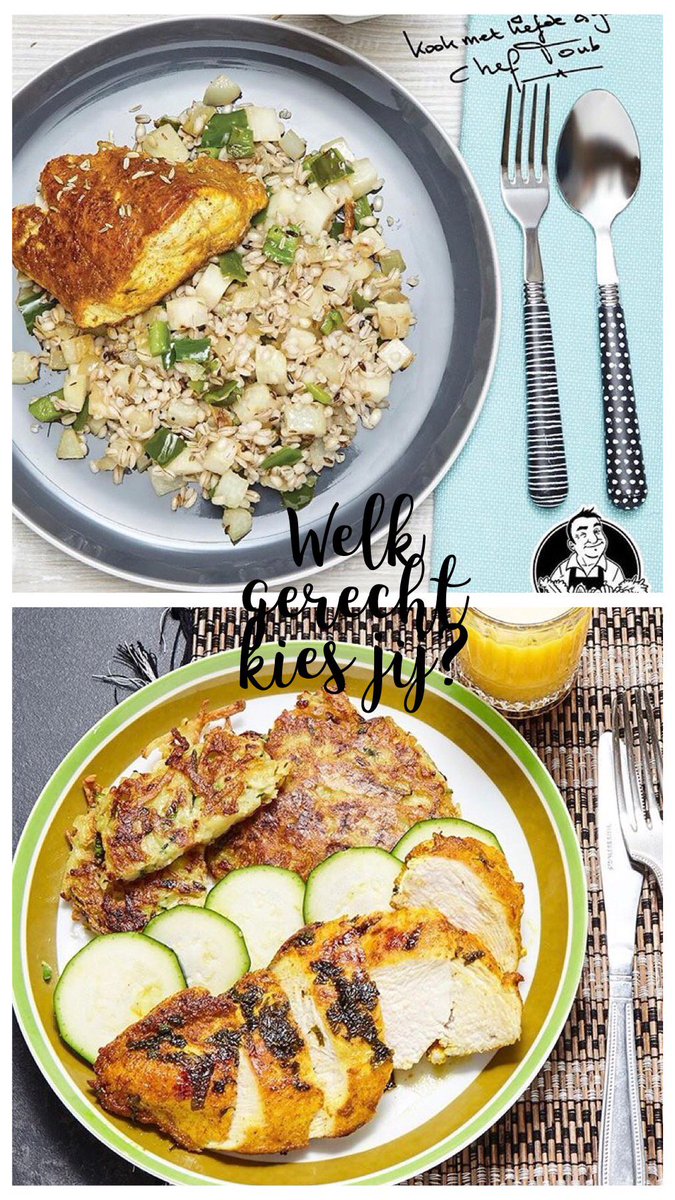 ChefAliNL's tweet image. Vrijdag dilemma! Zou jij kiezen voor de bonne femme anders met gebakken zeewolffilet of ga je liever voor de gekruide kipfilet met heerlijke courgettekoekjes?