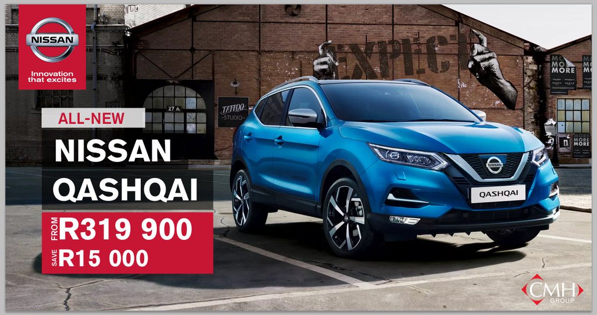 NissanHighway's tweet photo. NISSAN QASHQAI 1.2T VISIA
FROM R319 900
SAVE R15 000
Offer Valid In January 2018 Only
https://t.co/02iF4WpRvz https://t.co/oeSKSJ8Ebx