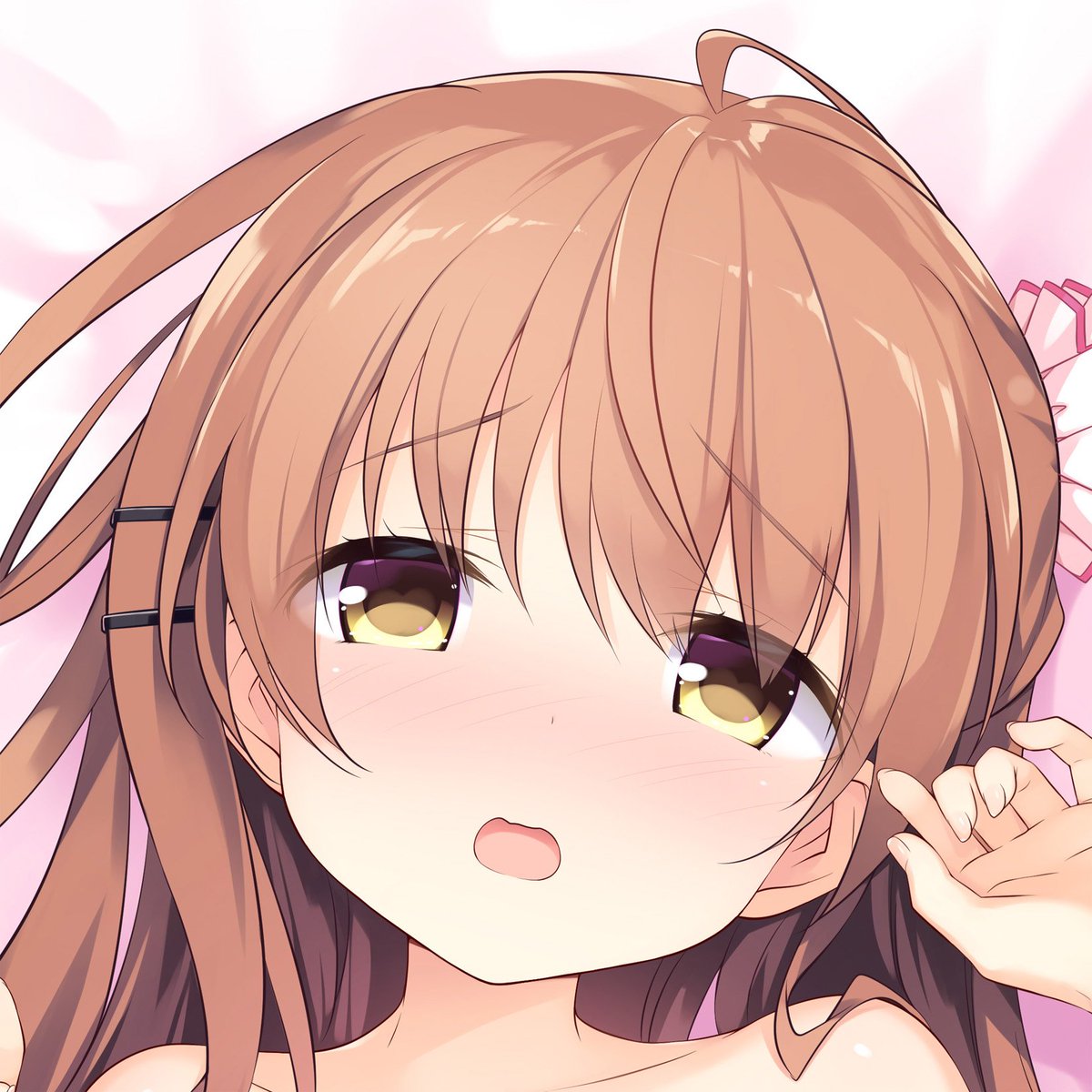 まくらぶ キャラ紹介 Us Track作品 恋 シンアイ彼女 から登場 姫野星奏ちゃんです 笑顔が素敵なゆるカワヒロインです 裏面の表情が素晴らしいですね サイトでは抱き枕の全体絵を公開中 是非チェックを T Co 9sx2qnv2pb まくらぶ