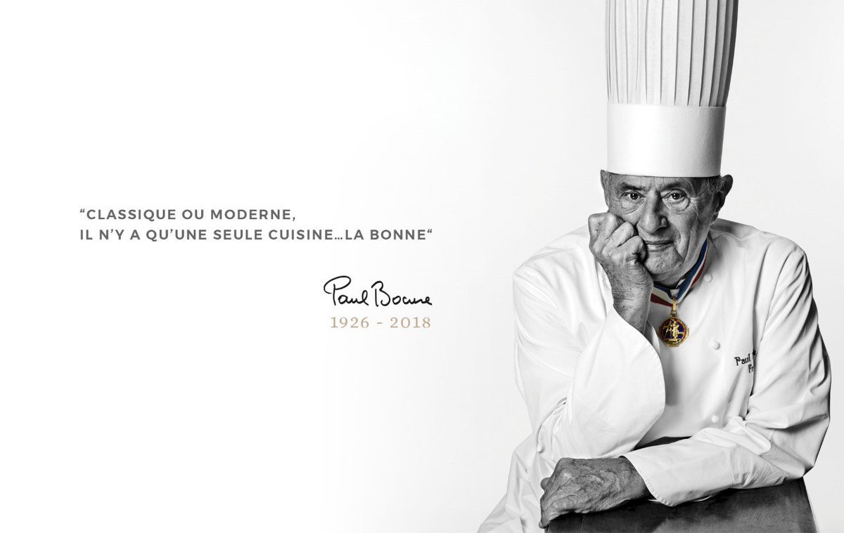 R_Qualite's tweet photo. Ns venons de perdre le + emblématique de nos fondateurs. @PaulBocuse ns a montré la voie en amoureux du produit, attaché au terroir de sa région. « Il n’y a pas de bonne cuisine sans bon produit. La véritable cuisine sera toujours celle du terroir » https://t.co/7rm80AvFba https://t.co/tIjx4bQHfg