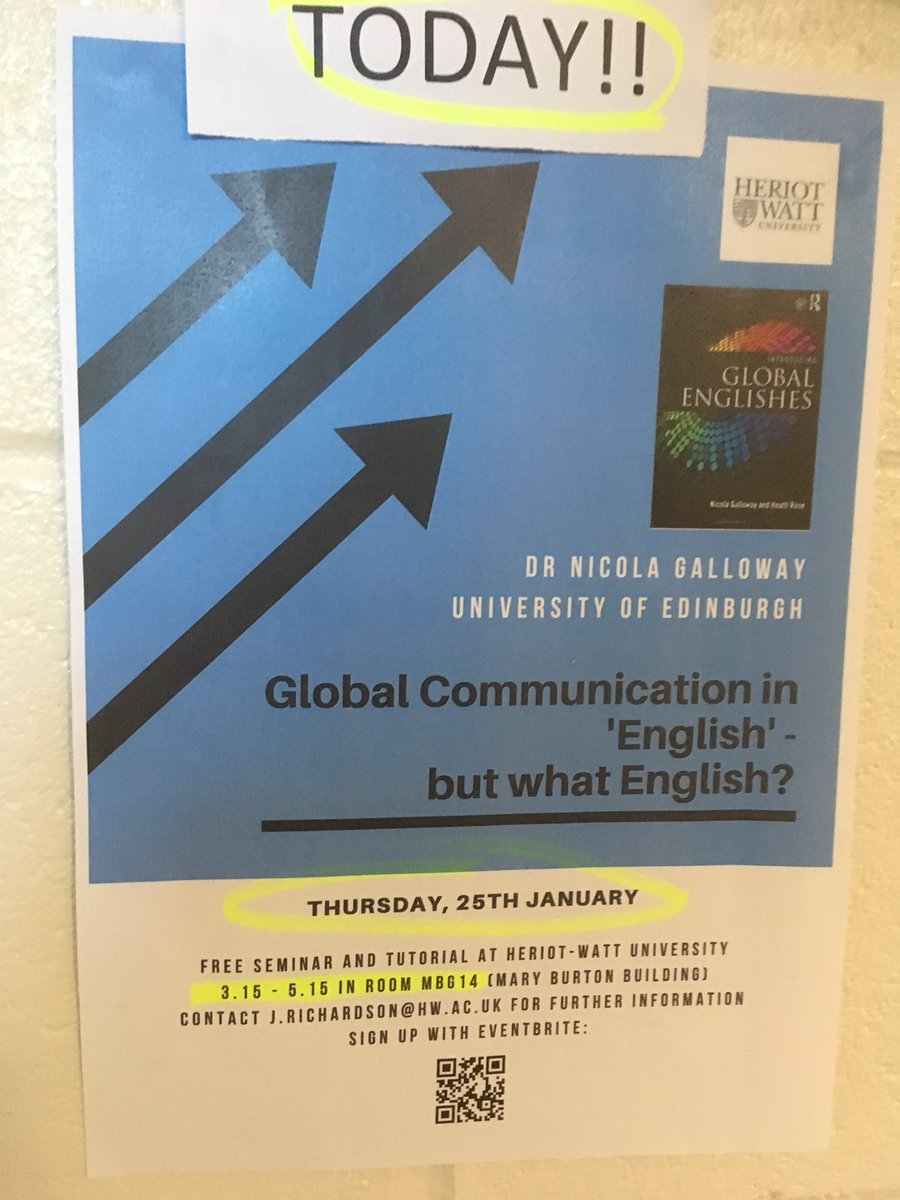 Thanks to Nicola Galloway for her lecture/tutorial for our Global Communication students #globalEnglishes