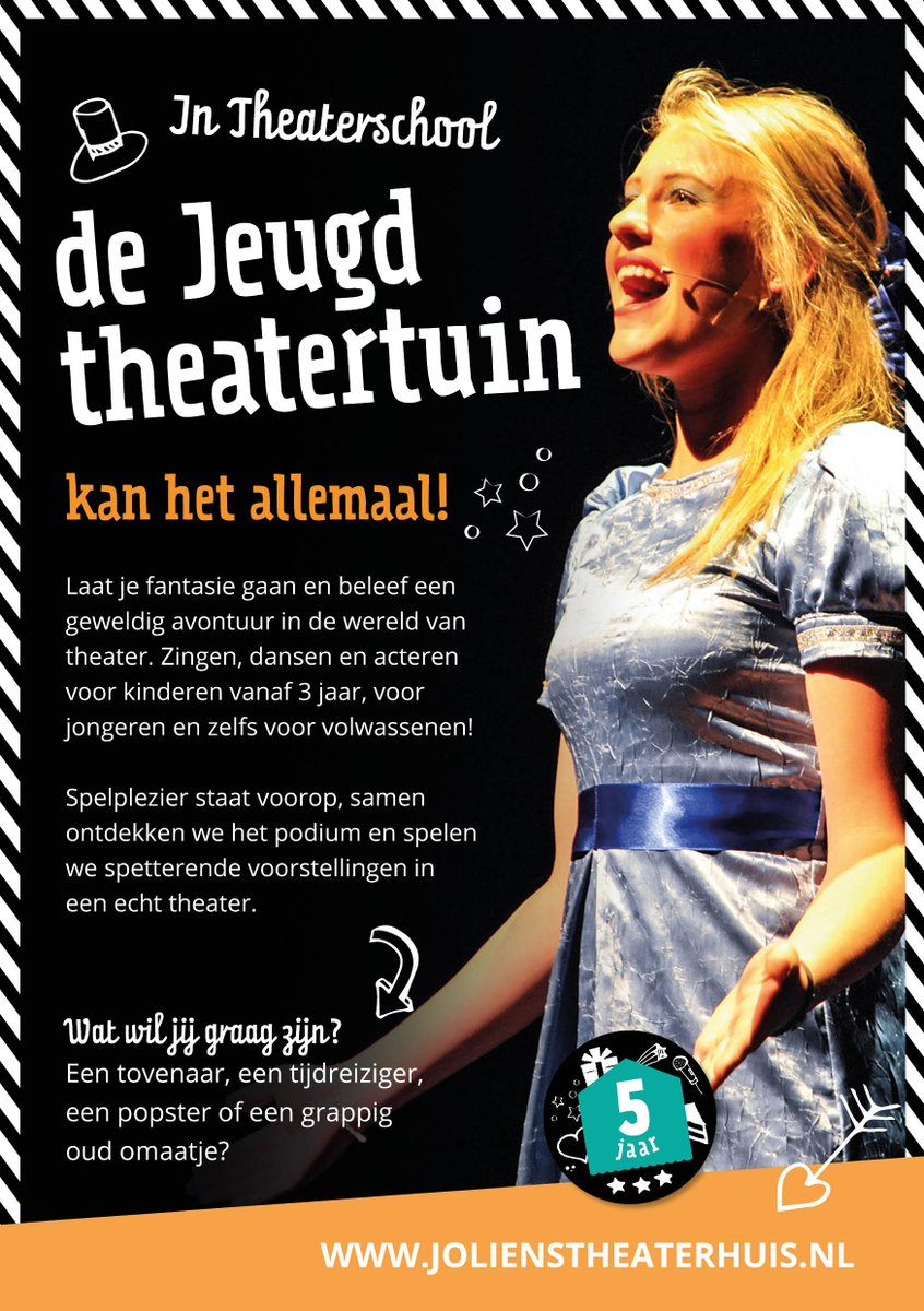 Kom stralen in Theaterschool De Jeugdtheatertuin! We starten weer met nieuwe cursussen voor kinderen, jongeren en volwassenen! Meer informatie : info@jolienstheaterhuis.nl #Musical #Theaterschool #Podium #Vooriedereen