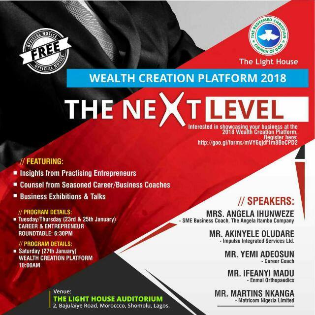 lekankoya's tweet photo. Wealth Creation Platform 2018. There's great grace in the atmosphere. Come Excel in 2018!!! https://t.co/LyA7cEHn8g