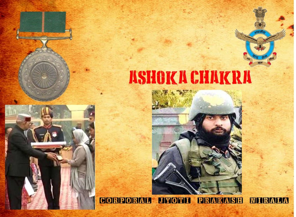 RominderRana's tweet image. Grand salute Martyr Corporal Jyoti Prakash Nirala of elite #GarudCommandos @IAF_MCC for being honoured with #AshokaChakra 💐🙏 

@adgpi 
@pavanshimla @Gen_VKSingh @nsitharaman @rashtrapatibhvn @jairamthakurbjp
