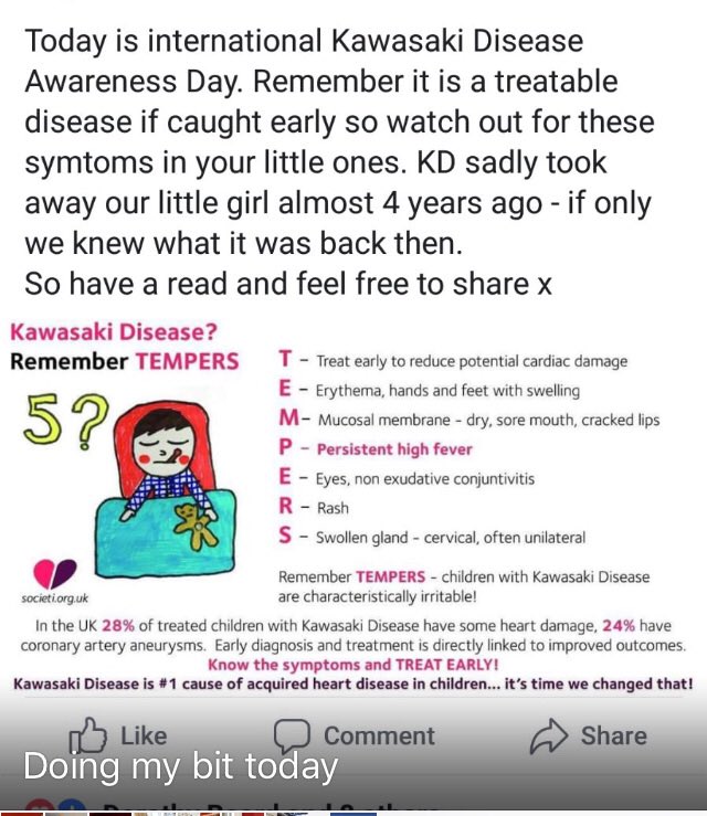2tubies's tweet photo. Please read this message, it is from my incredibly courageous sister in law. Please do share and help us raise awareness of Kawasaki disease. Thanks. #Kawasaki_Disease #awareness 💕
@Societi_UK_KD @spencer_sian @KathEvans2 @WeCYPnurses https://t.co/hmL0eANVVx
