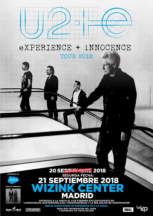 Segunda fecha de #U2 en el @WiZinkCenter tras agotar las entradas para la primera. Será el 21 de Septiembre y las entradas salen a la venta el 2 de febrero en livenation.es doctormusic.com, ticketmaster.es... <a href="/DoctorMusicTuit/">Doctor Music</a> <a href="/LiveNationES/">Live Nation España</a>
