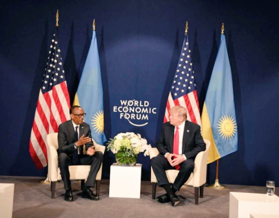 UrugwiroVillage's tweet photo. President Kagame meets with US President Donald Trump at World Economic Forum in Davos https://t.co/eC1Mn4rKIg
