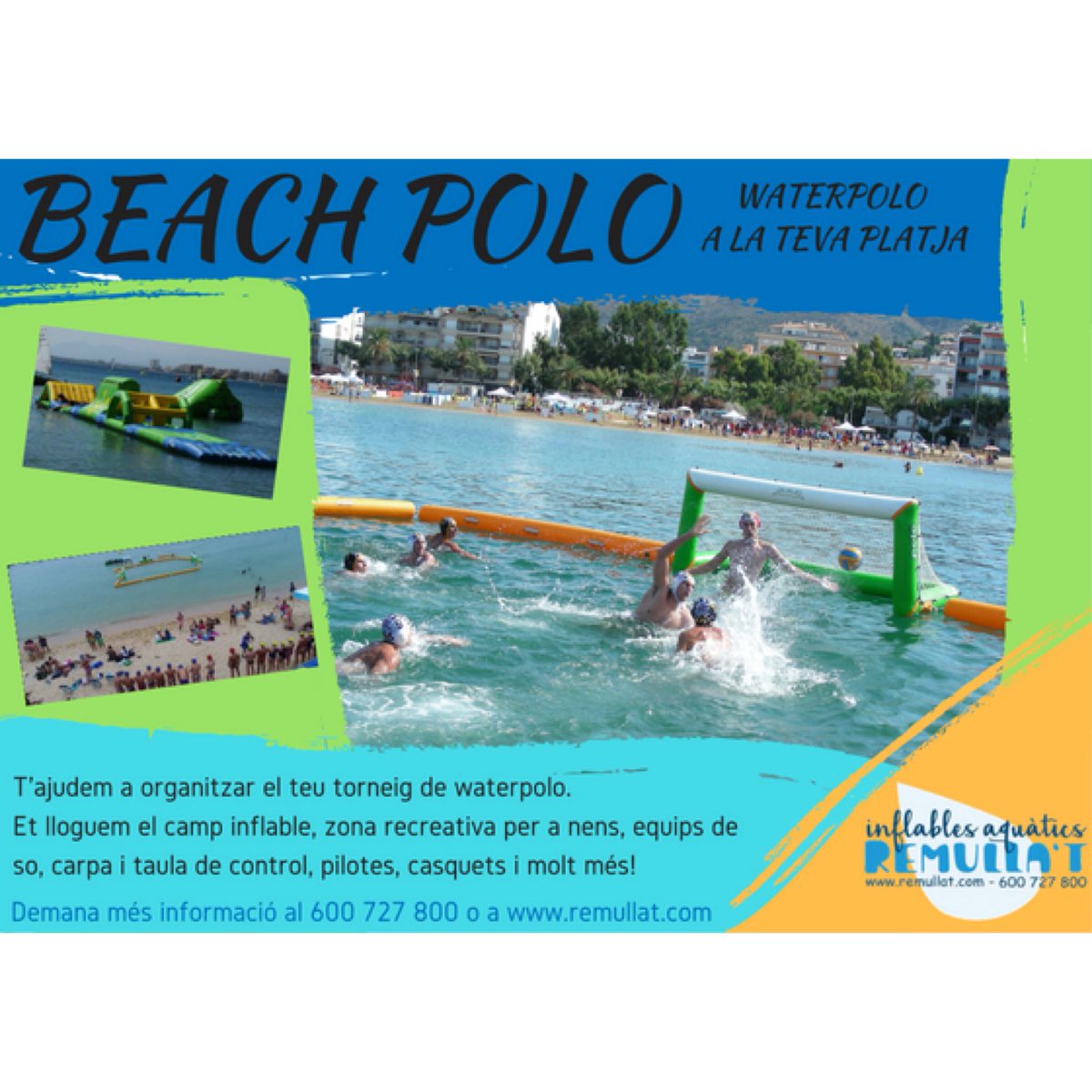 Remulla_t's tweet photo. T’ajudem a organitzar el teu torneig de waterpolo. Posa't en contacte amb nosaltres i t'assessorem. Camp inflable, zona recreativa per a nens, equips de so, taules de control, pilotes, casquets... tenim tot tipus de material per poder celebrar un gran esdeveniment. https://t.co/jNBeE8qZTw