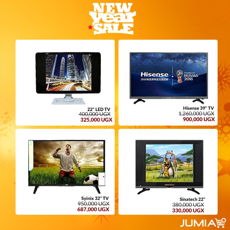 Catch your favourite shows and movies on a new, discounted TV! Get up to 30% OFF here: bit.ly/2DDvOrj #JumiaNewYear