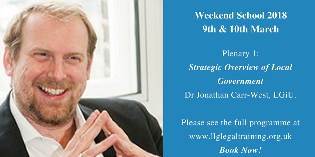 LLGLegal's tweet photo. Dr Jonathan Carr-West, LGiU has just confirmed for #LLGWeekendSchool, we are very excited! Will you be joining us? #LLGWES18 #localgov https://t.co/vTmjXfjADC