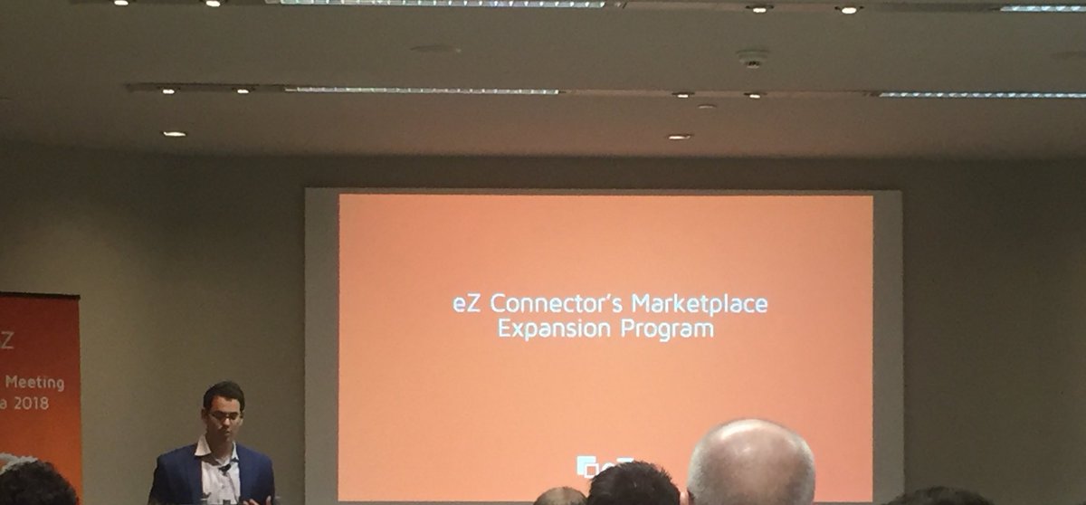 eZnordics's tweet photo. Partner meeting 2018: Amit, product marketing manager talking about eZ connector’s marketplace Expansion program! #eZPartners2018 #cms #community #opensource https://t.co/fpiK06E8cU