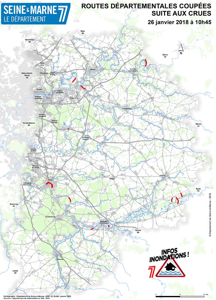 Departement77's tweet photo. [CRUES 77 - Point sur les routes départementales fermées]
CARTE ACTUALISÉE à 11h00 ⬇ https://t.co/G6sn1scZpq