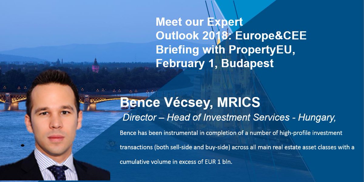 Colliers_EMEA's tweet photo. Counting down days to  @PropertyEU  Europe and CEE Briefing in #Budapest. Discuss investment perspectives for the region with our experts #Trigranit https://t.co/py6TlS3AwX