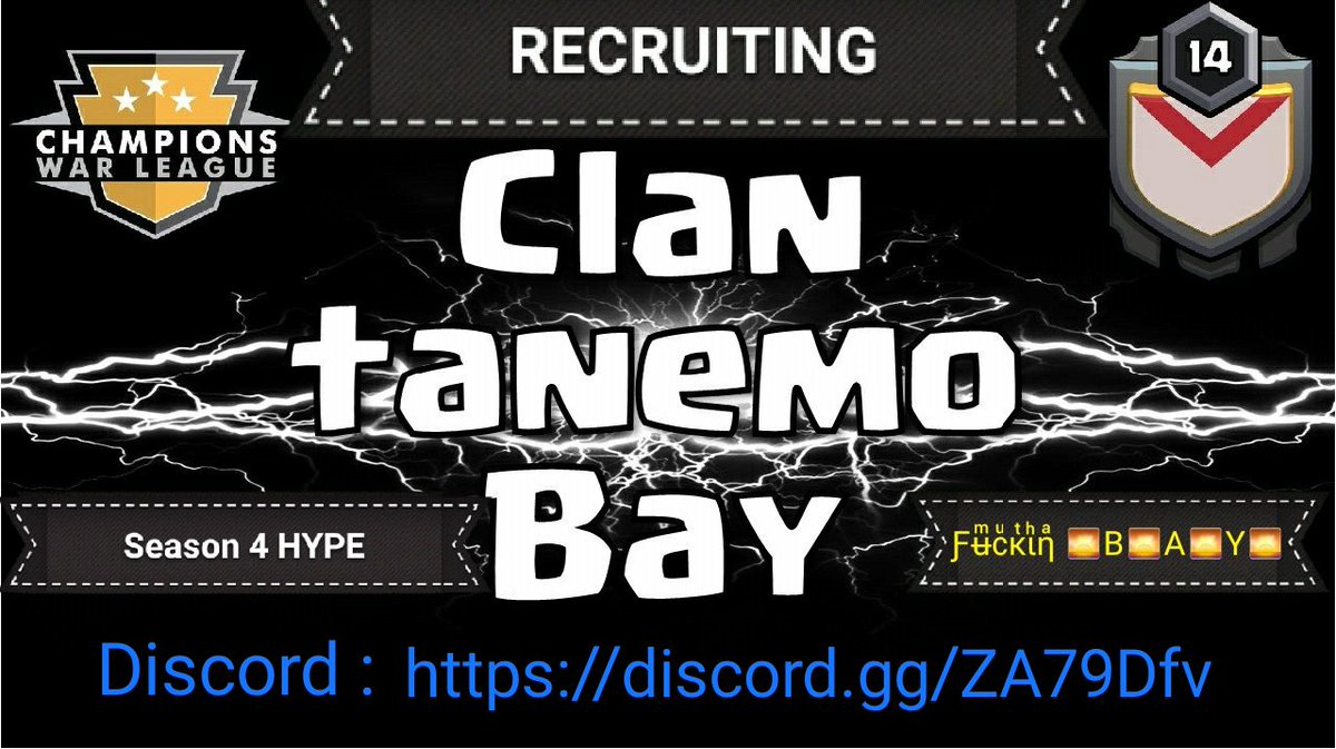 We went 2-1 on our placement matches. The roster is solid, from top to bottom, and we are prepared to win season 4!!!! However, we still have a few open spots. Check out our recruitment server if you think you have what it takes to hang with us 💪. <a href="/ClantanemoBay/">Clantanemo Bay</a> <a href="/champwarleague/">Champions War League</a>