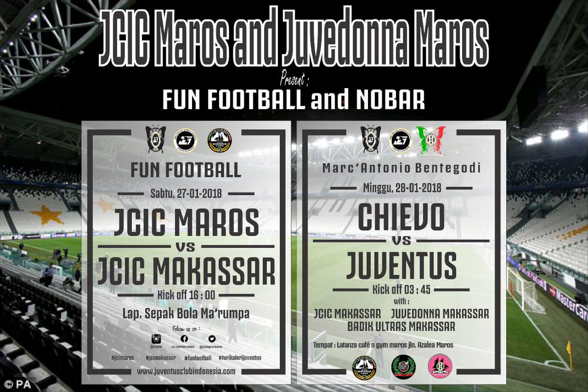 jcichaptermaros's tweet photo. Datang dan ramaikan
FUN football &amp; NOBAR WITH @JCIC_Makassar @jcichaptermaros 
Karna silaturahmi itu baik
#turikalerijuventus 
@JCIndonesia https://t.co/77ZW2kRZuZ